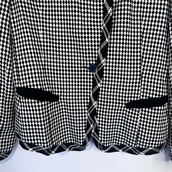 Stanley Blacker for Gantos Vintage Diamond Print Eclectic Blazer Jacket Size 12 - Picture 4 of 13